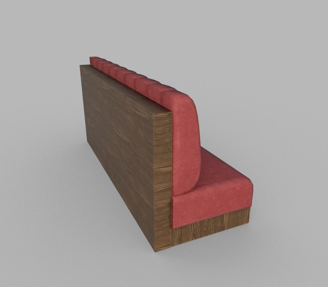 Reastaurant Bench PBR Low-poly 3D model_3