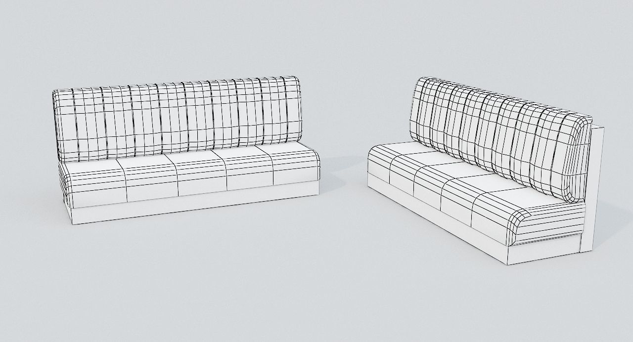 Reastaurant Bench PBR Low-poly 3D model_6