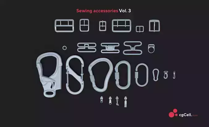 Sewing accessories Vol 03 Low-poly 3D model