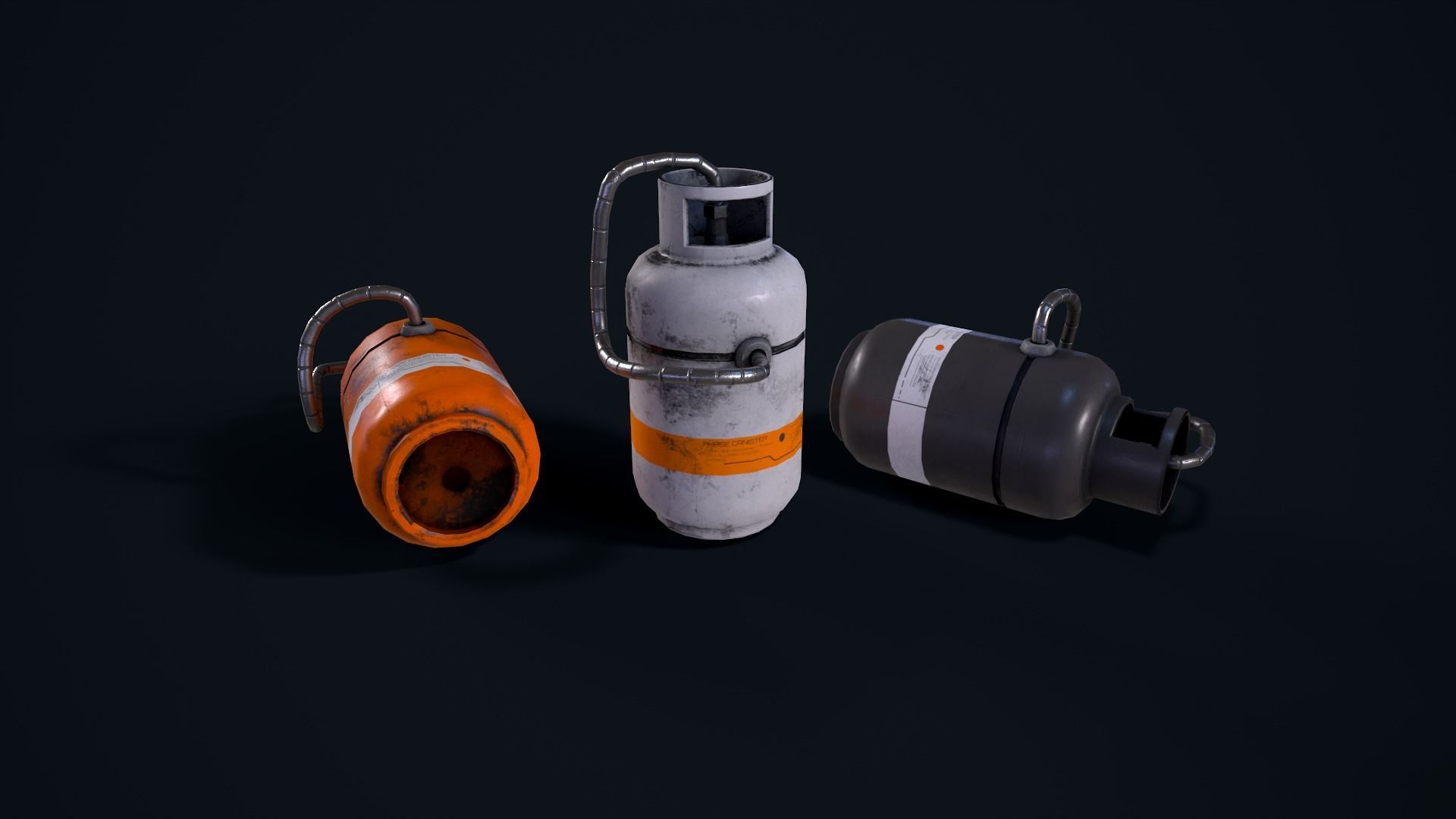 Sci Fi Gas Canister Low-poly 3D model_12