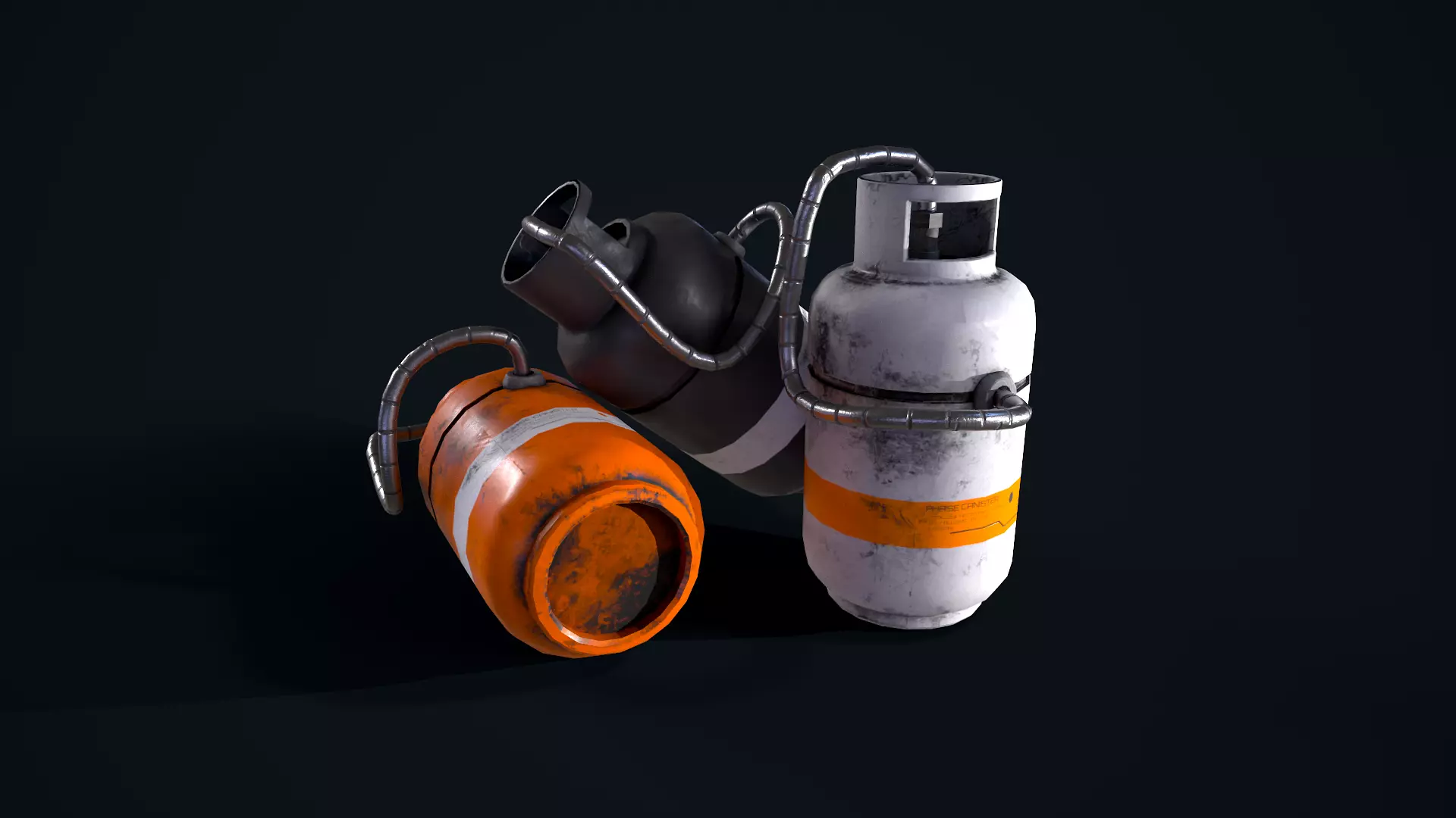 Sci Fi Gas Canister Low-poly 3D model_0