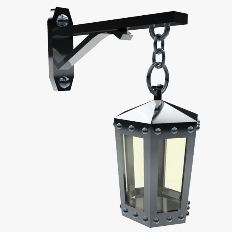 Lights Collection Metal Lantern Low-poly 3D model_32