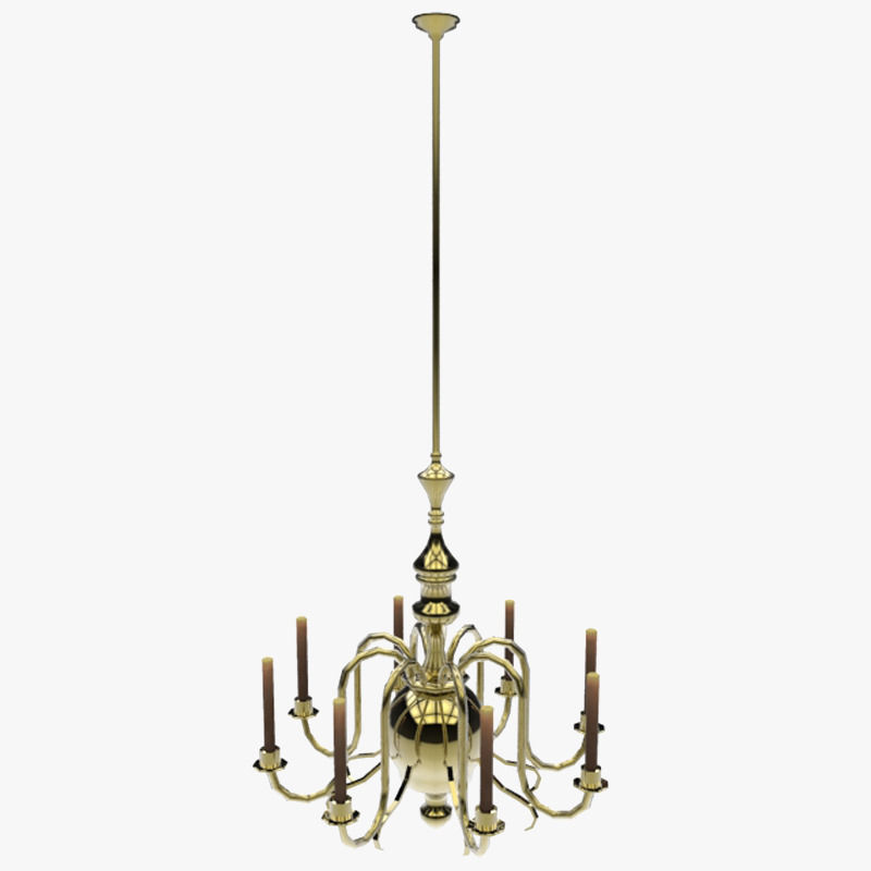 Lights Collection Metal Lantern Low-poly 3D model_16