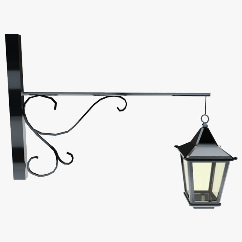 Lights Collection Metal Lantern Low-poly 3D model_43