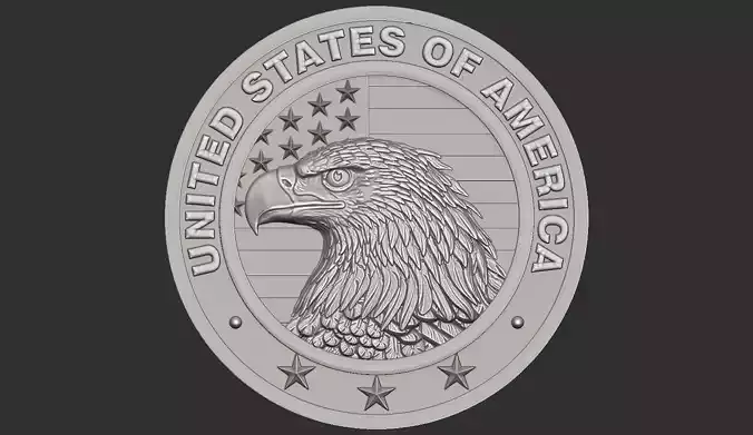American Flag and Eagle 3D print model