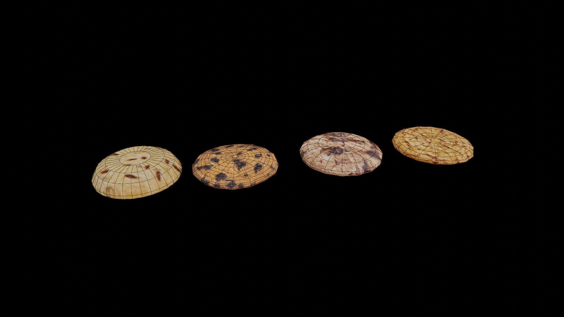 Low poly Cookies chocolate chip cookie Free low-poly 3D model_5