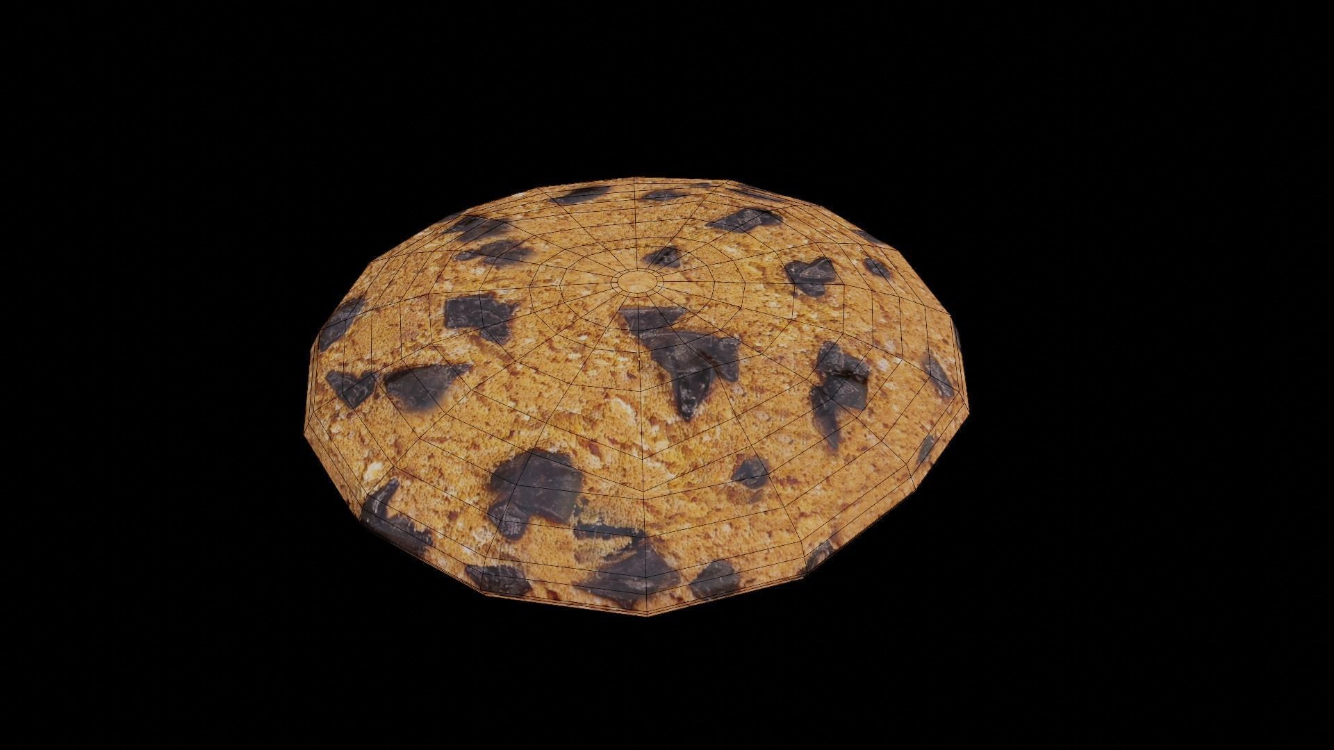 Low poly Cookies chocolate chip cookie Free low-poly 3D model_7