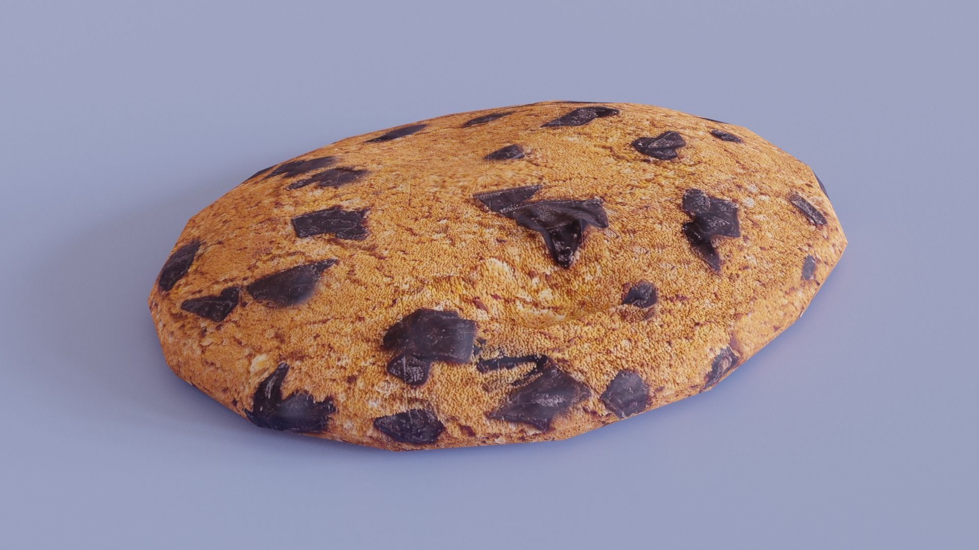 Low poly Cookies chocolate chip cookie Free low-poly 3D model_1