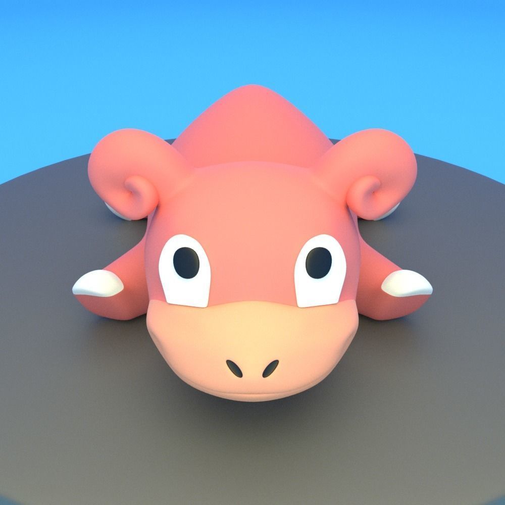 Slowpoke pokemon 3D print model_6