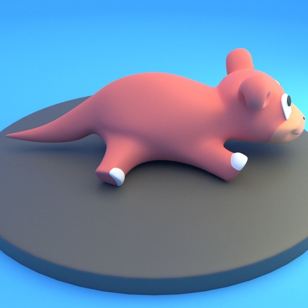 Slowpoke pokemon 3D print model_7