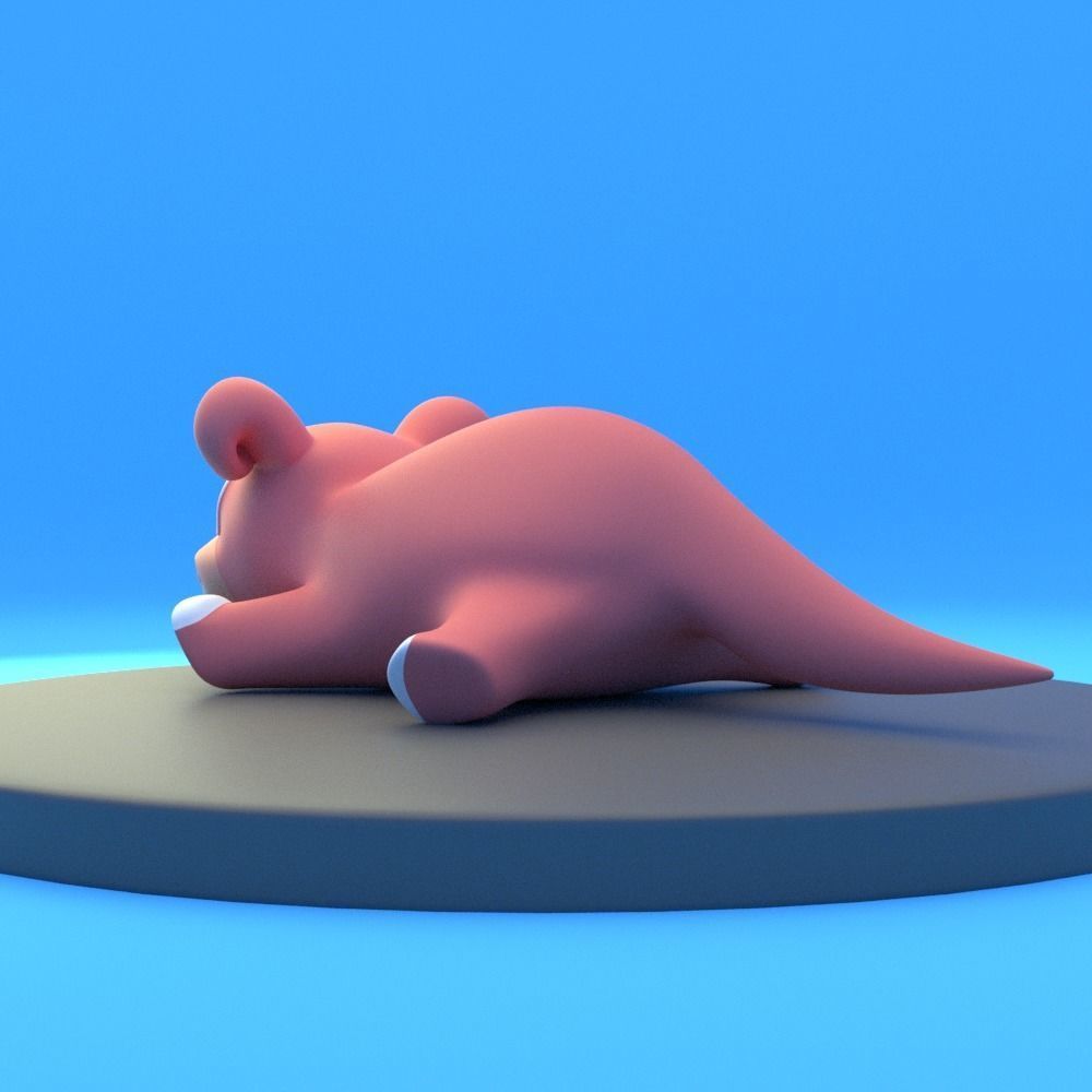 Slowpoke pokemon 3D print model_3