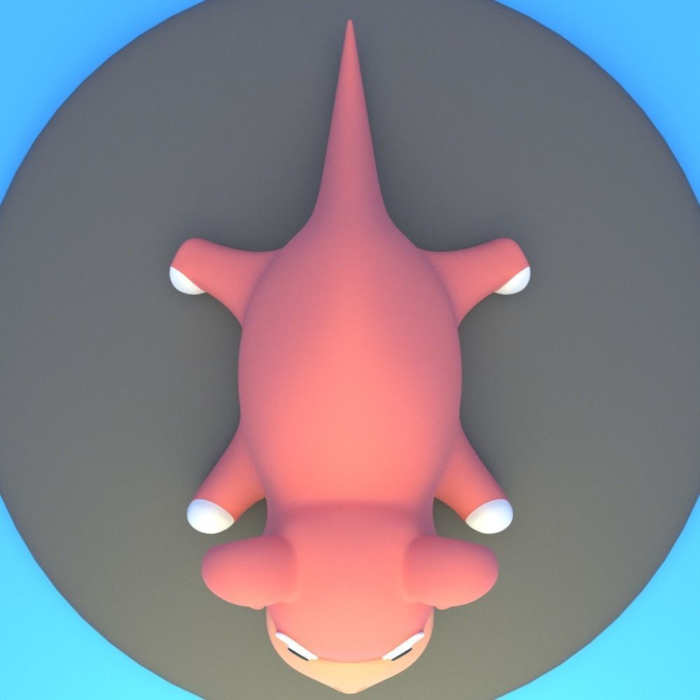 Slowpoke pokemon 3D print model_5