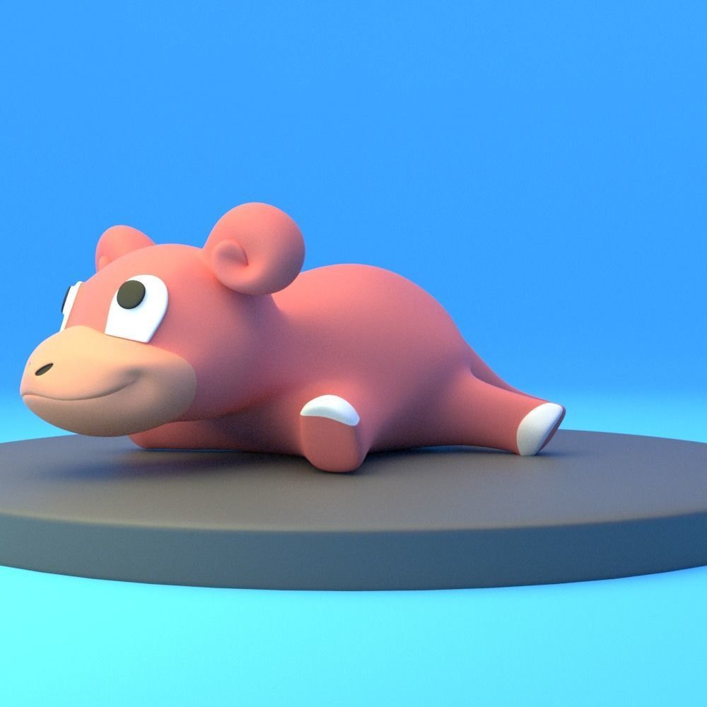 Slowpoke pokemon 3D print model_1