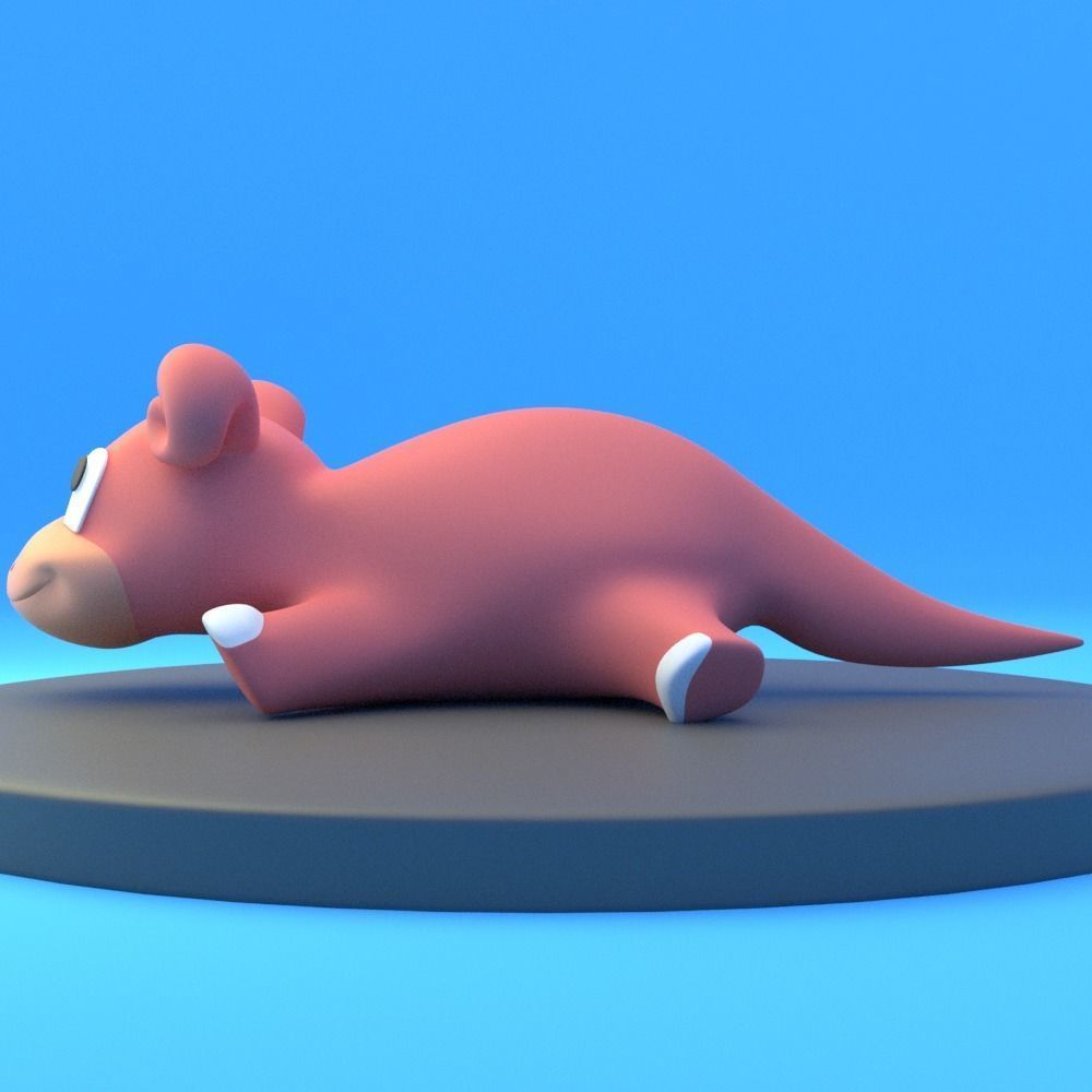 Slowpoke pokemon 3D print model_2
