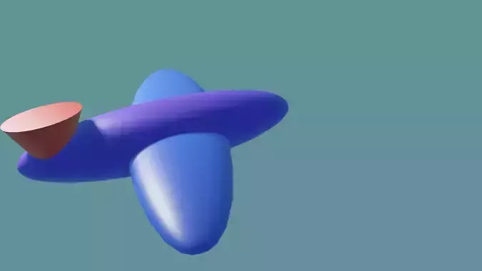 Blue plane animation Free 3D model