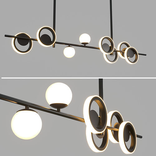 Lomye Modern Simple kitchen Decor Lighting Nordic LED Black  Low-poly 3D model