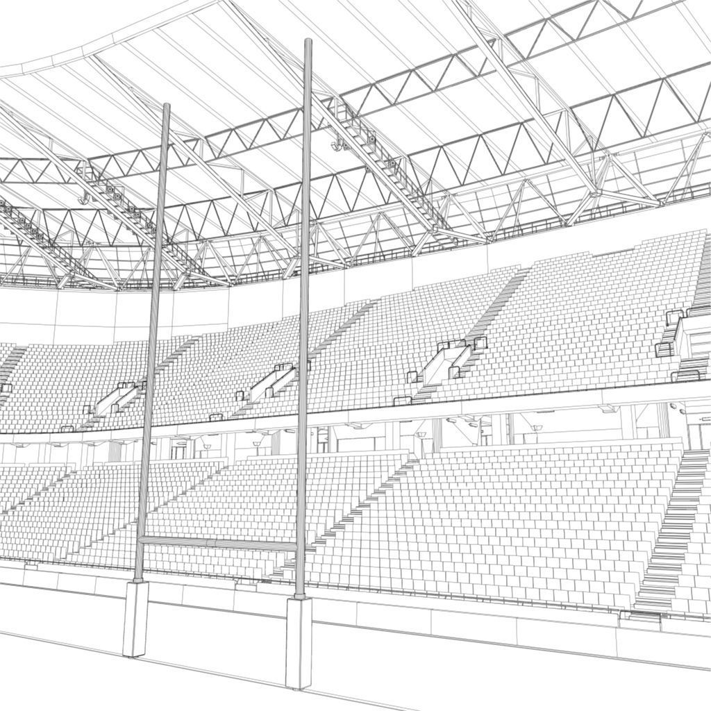 Rugby Stadium Low-poly 3D model_16