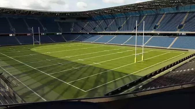 Rugby Stadium Low-poly 3D model