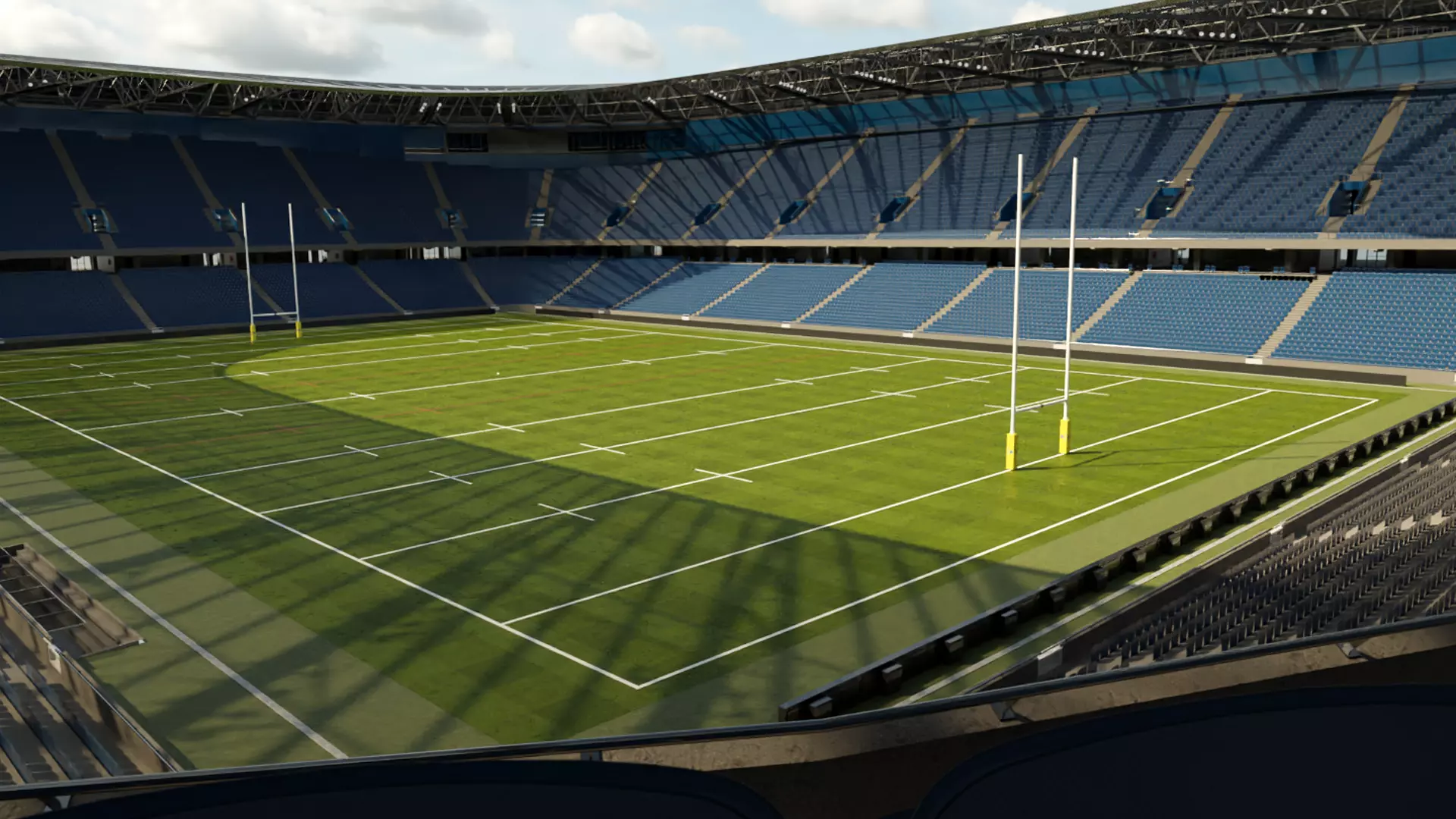 Rugby Stadium Low-poly 3D model_0