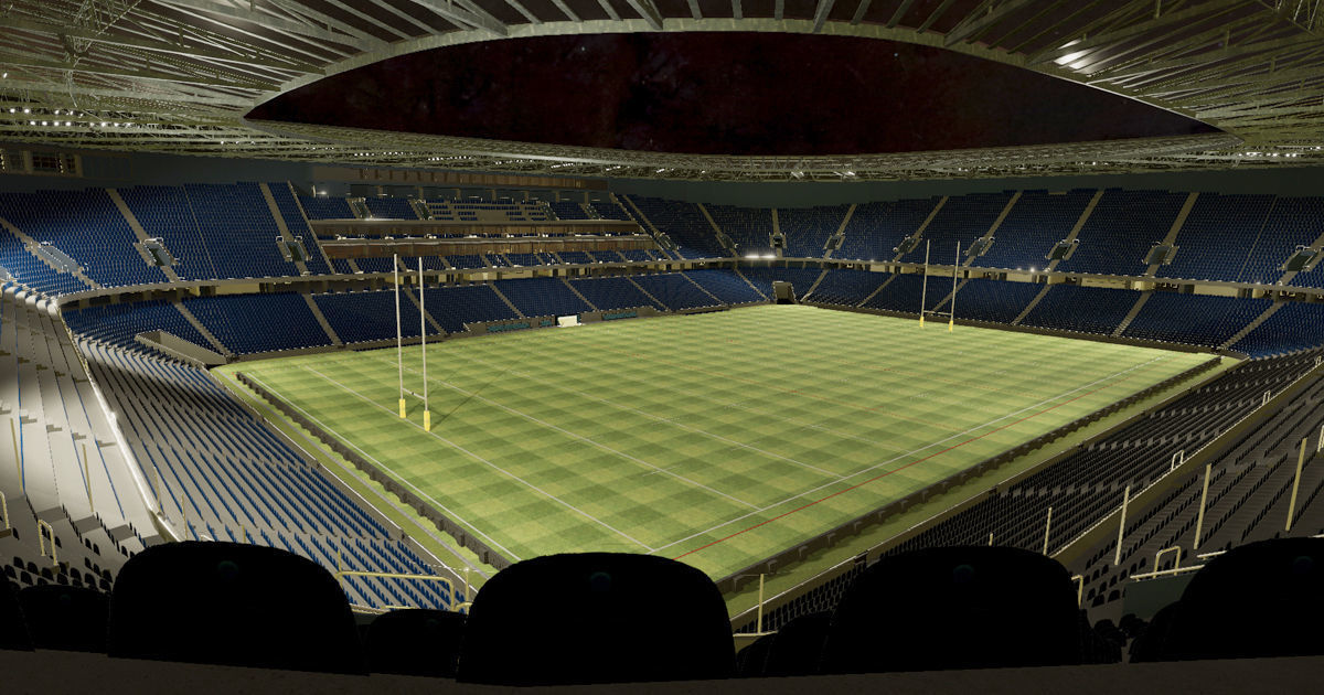 Rugby Stadium Low-poly 3D model_12