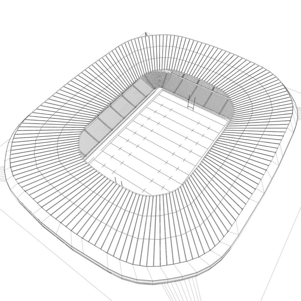 Rugby Stadium Low-poly 3D model_15