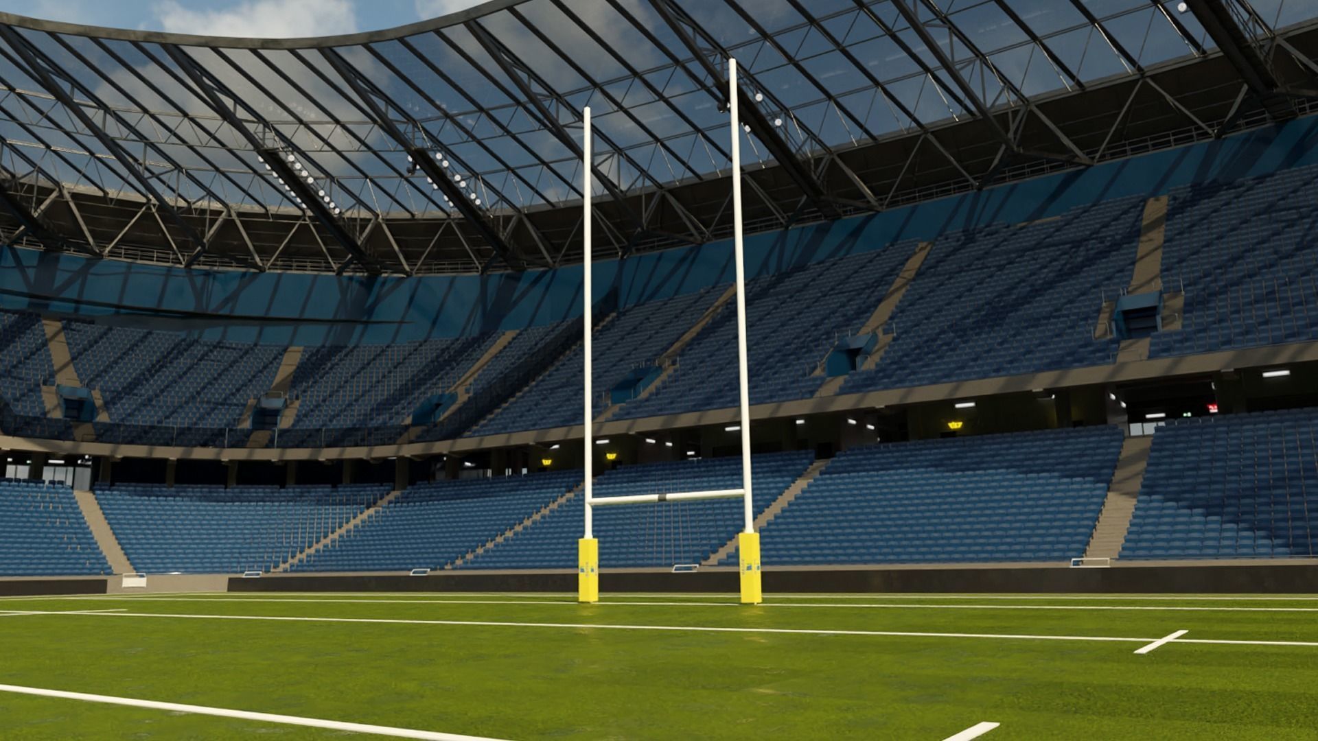 Rugby Stadium Low-poly 3D model_3