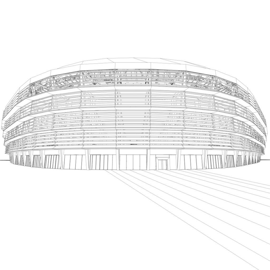 Rugby Stadium Low-poly 3D model_19