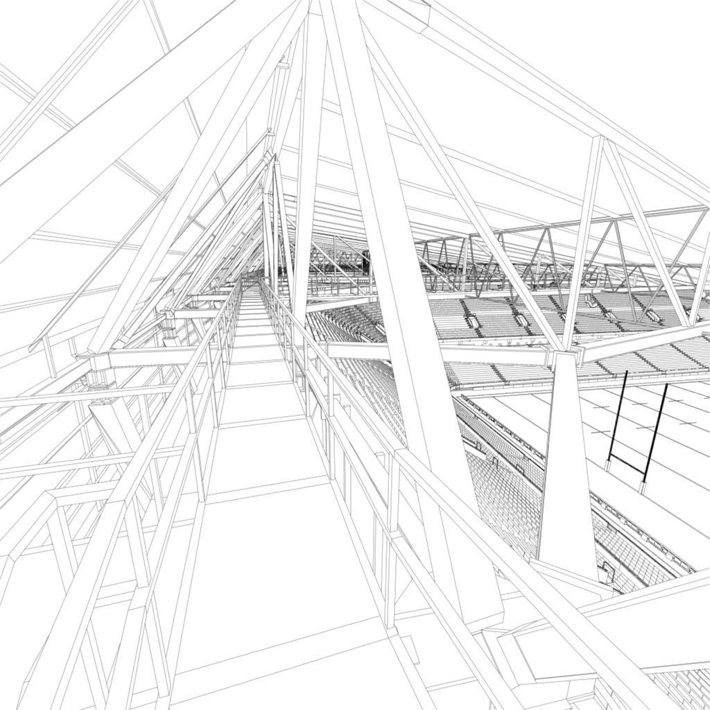 Rugby Stadium Low-poly 3D model_21