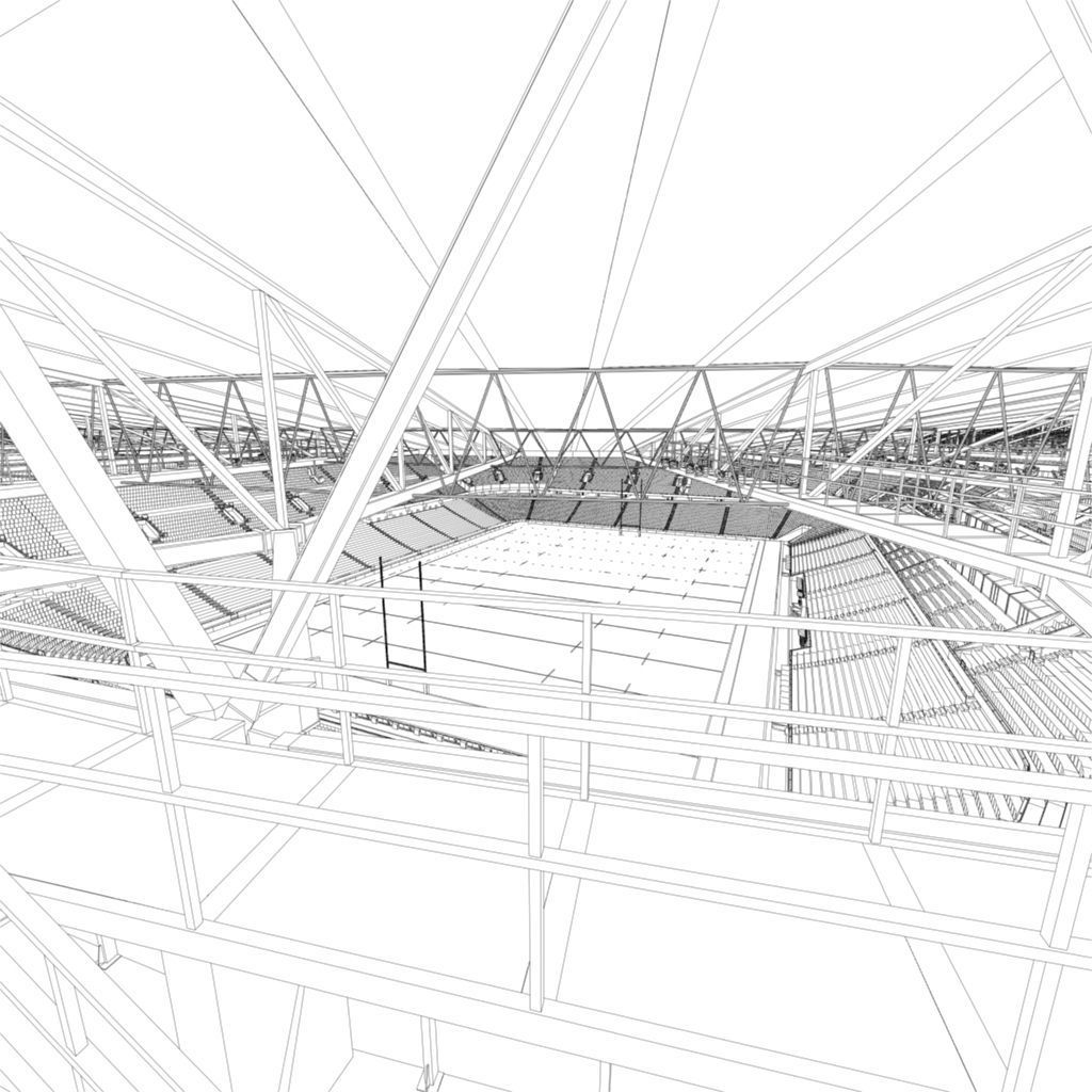 Rugby Stadium Low-poly 3D model_18