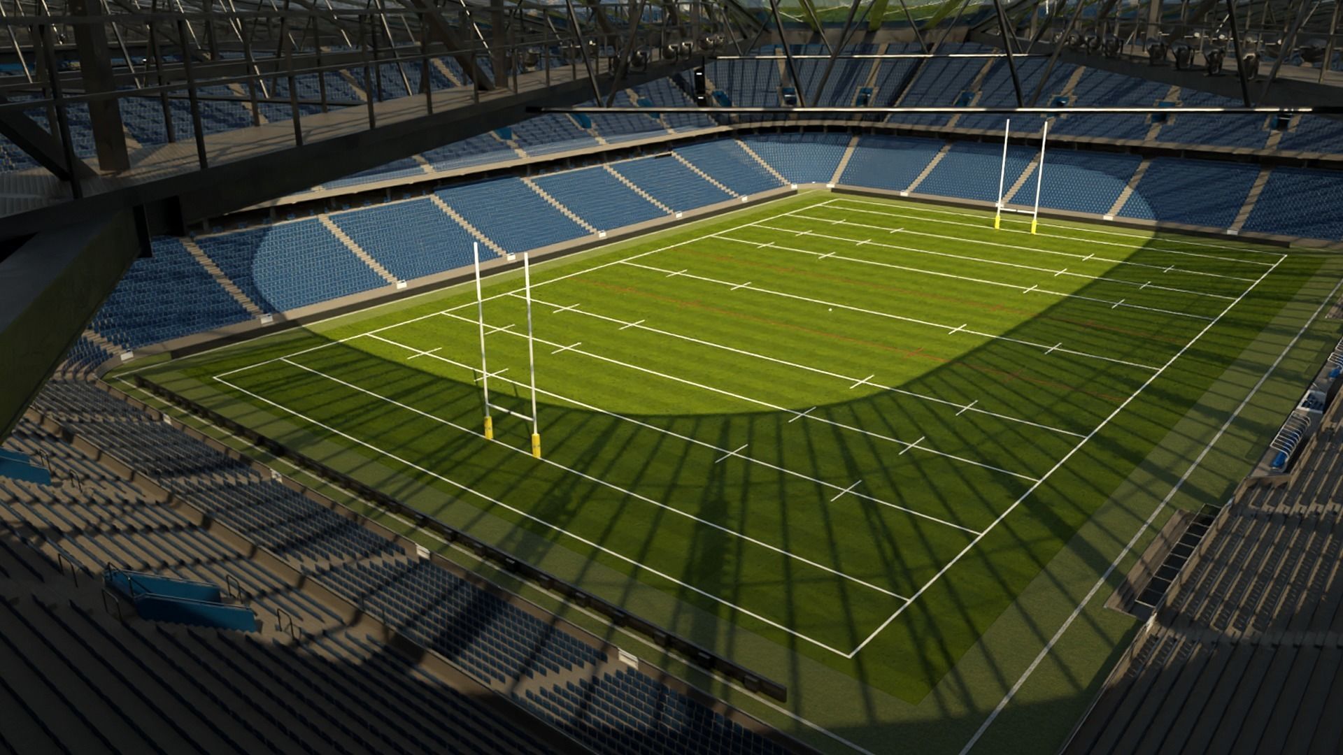 Rugby Stadium Low-poly 3D model_1