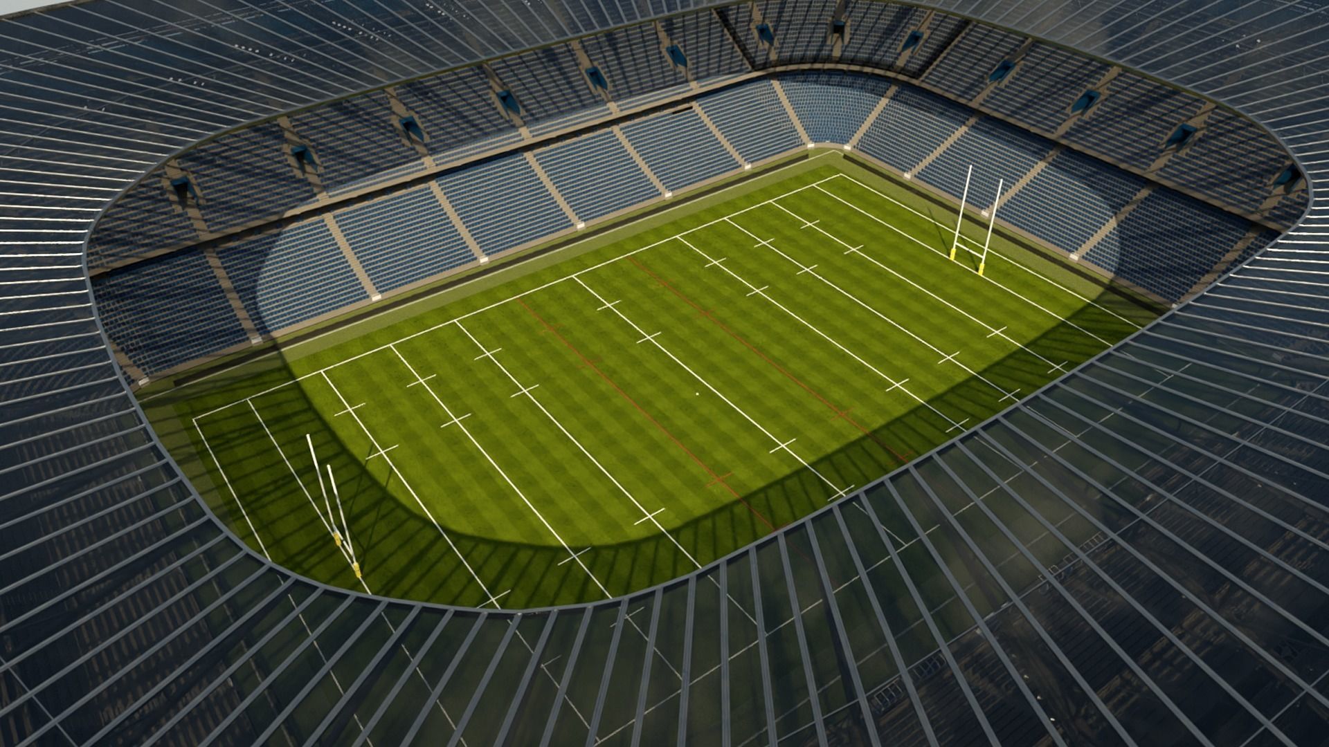 Rugby Stadium Low-poly 3D model_2