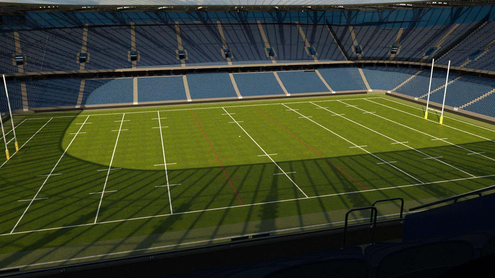 Rugby Stadium Low-poly 3D model_4
