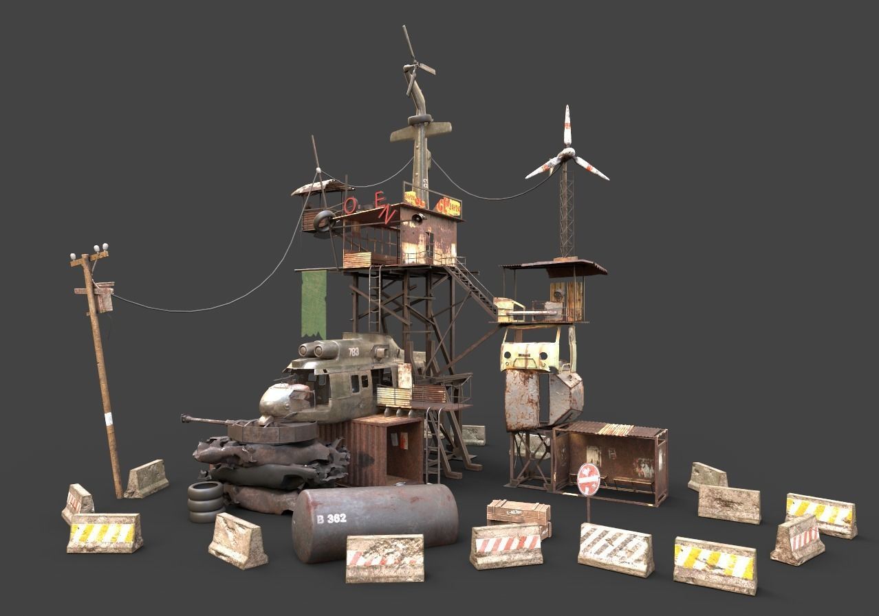 Post-Apocalyptic Outpost 3D model_1