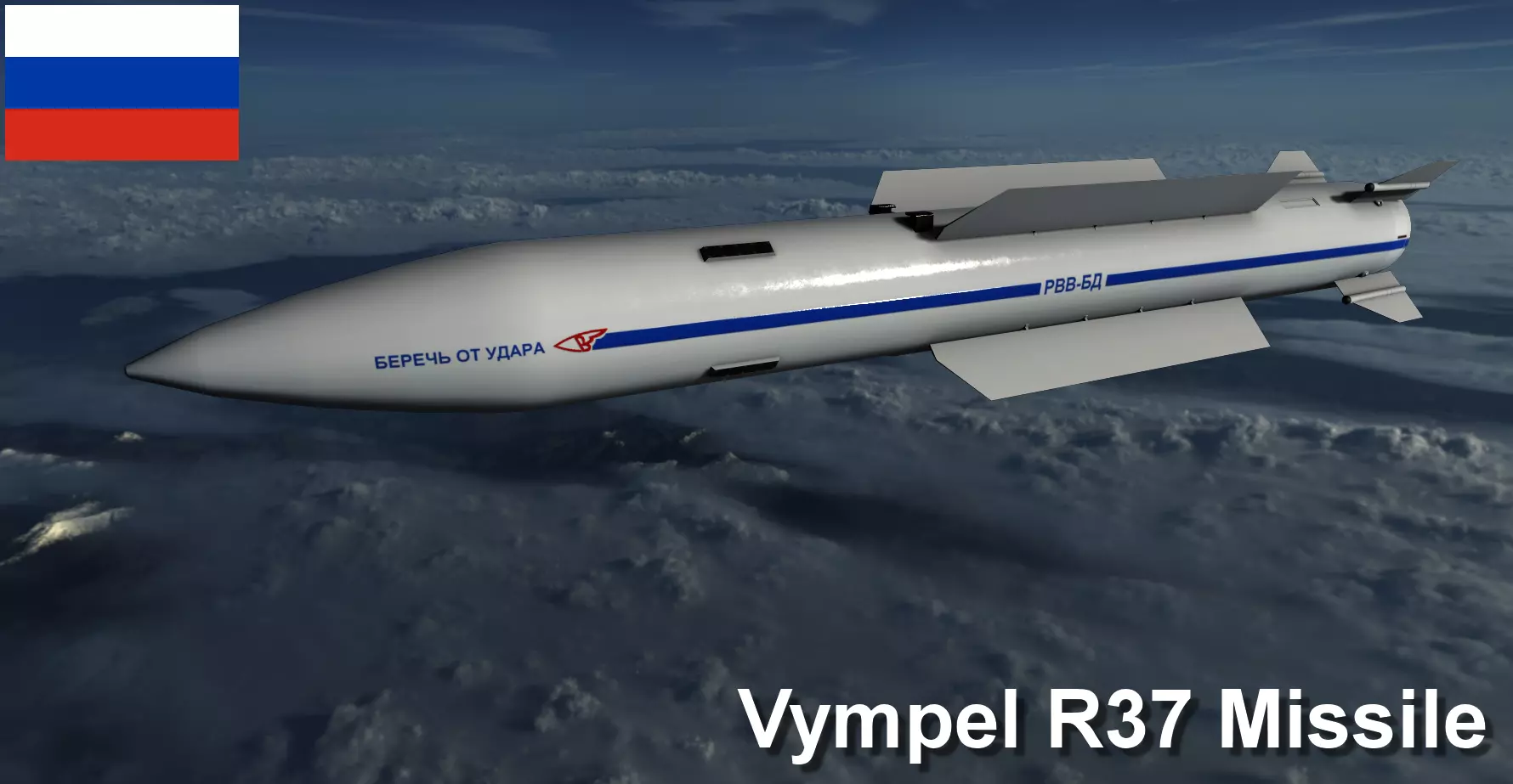 Vympel R37 Missile Low-poly 3D model_0