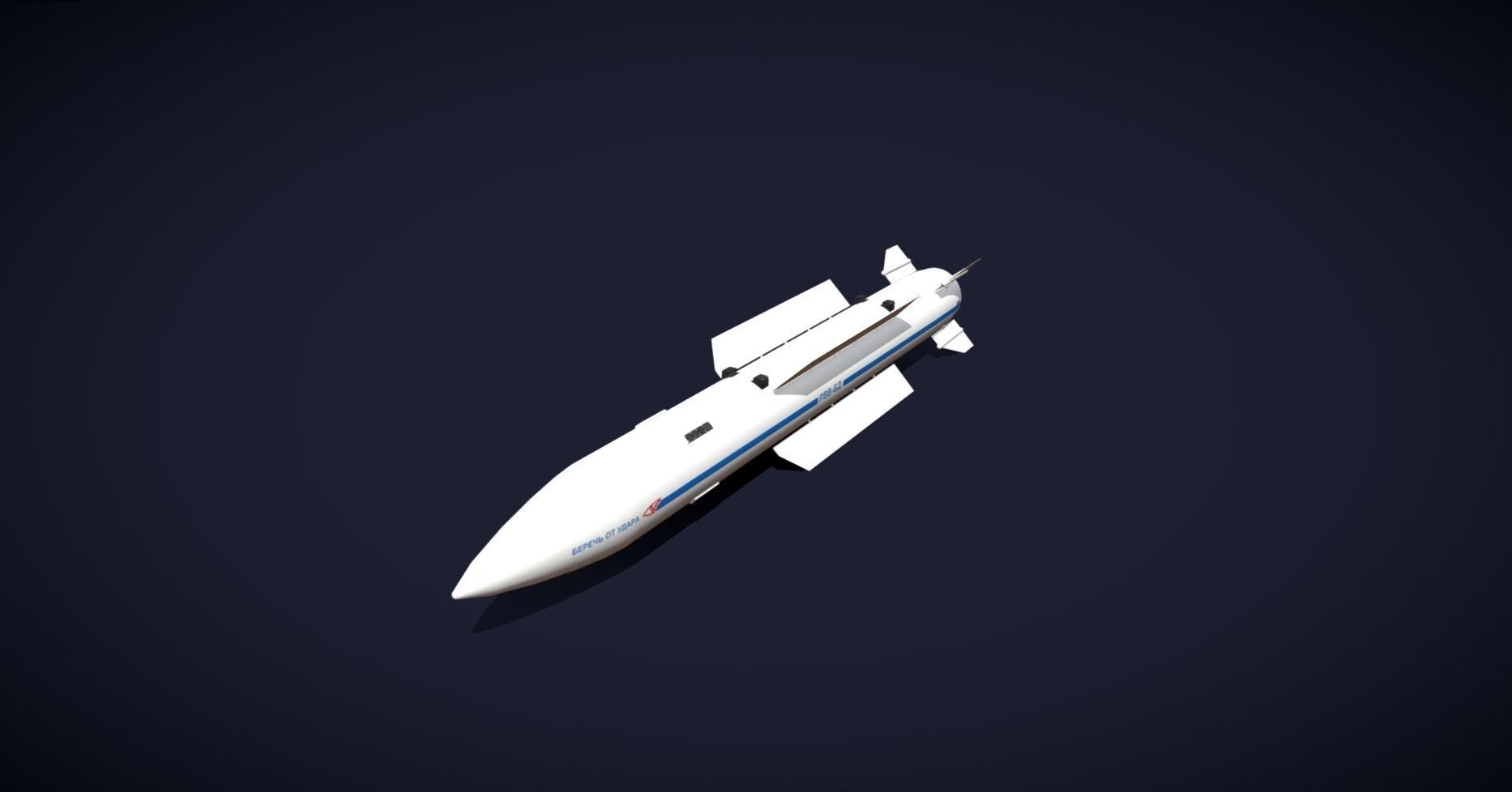Vympel R37 Missile Low-poly 3D model_19