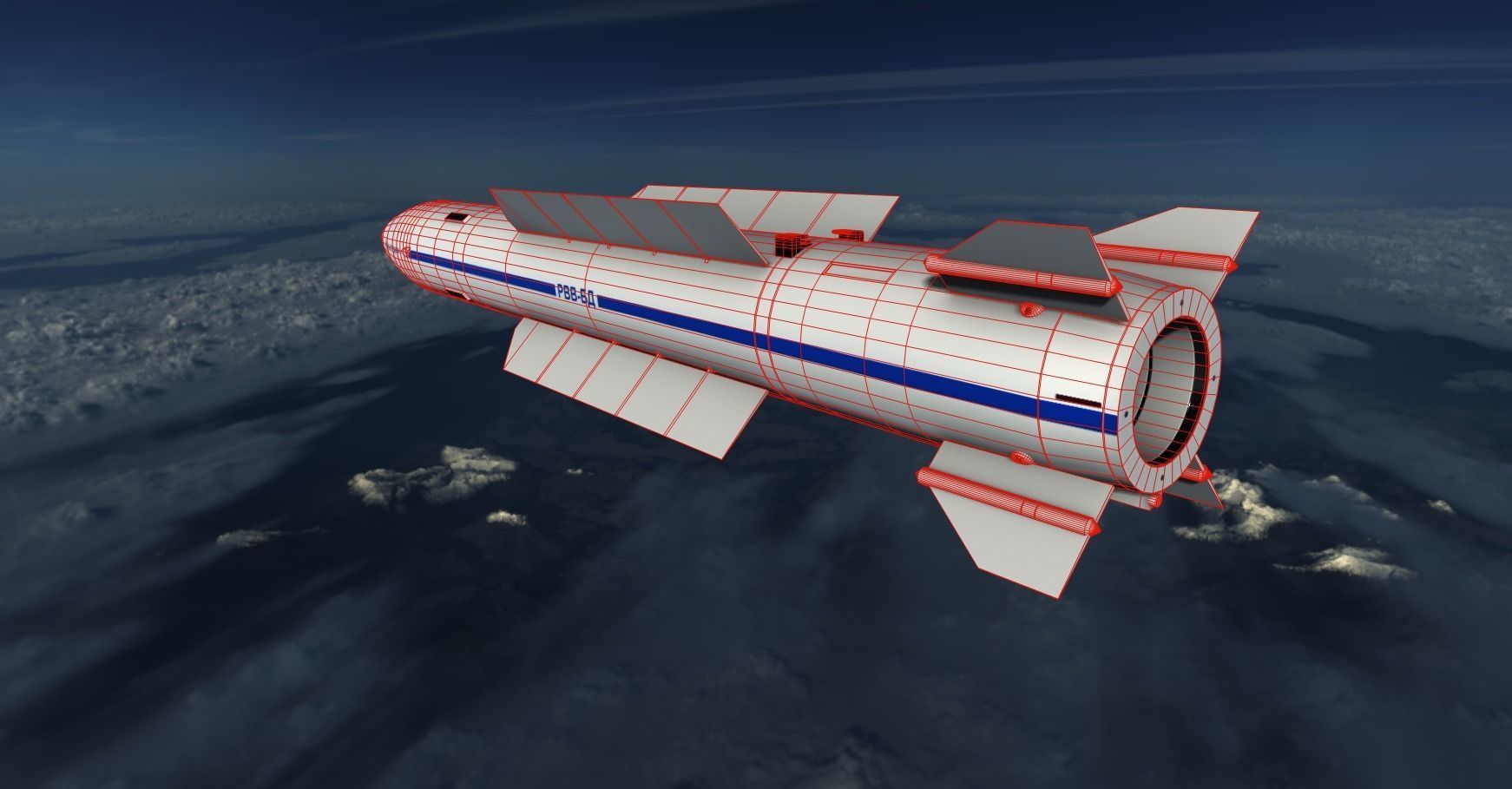 Vympel R37 Missile Low-poly 3D model_6