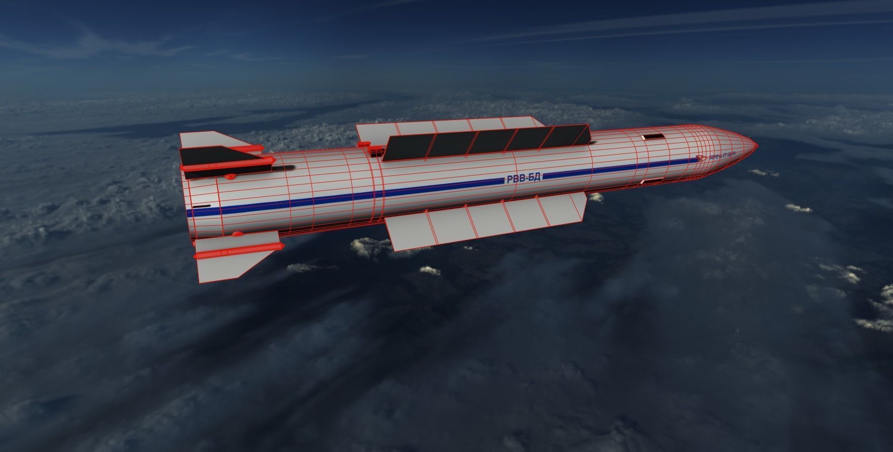 Vympel R37 Missile Low-poly 3D model_12