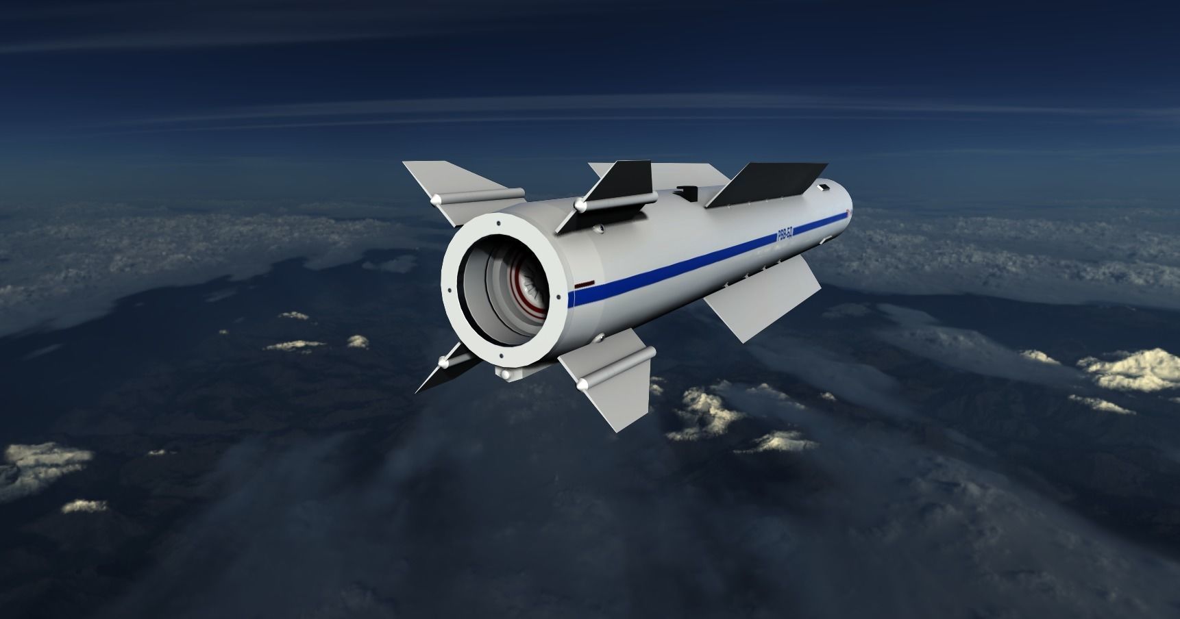 Vympel R37 Missile Low-poly 3D model_9