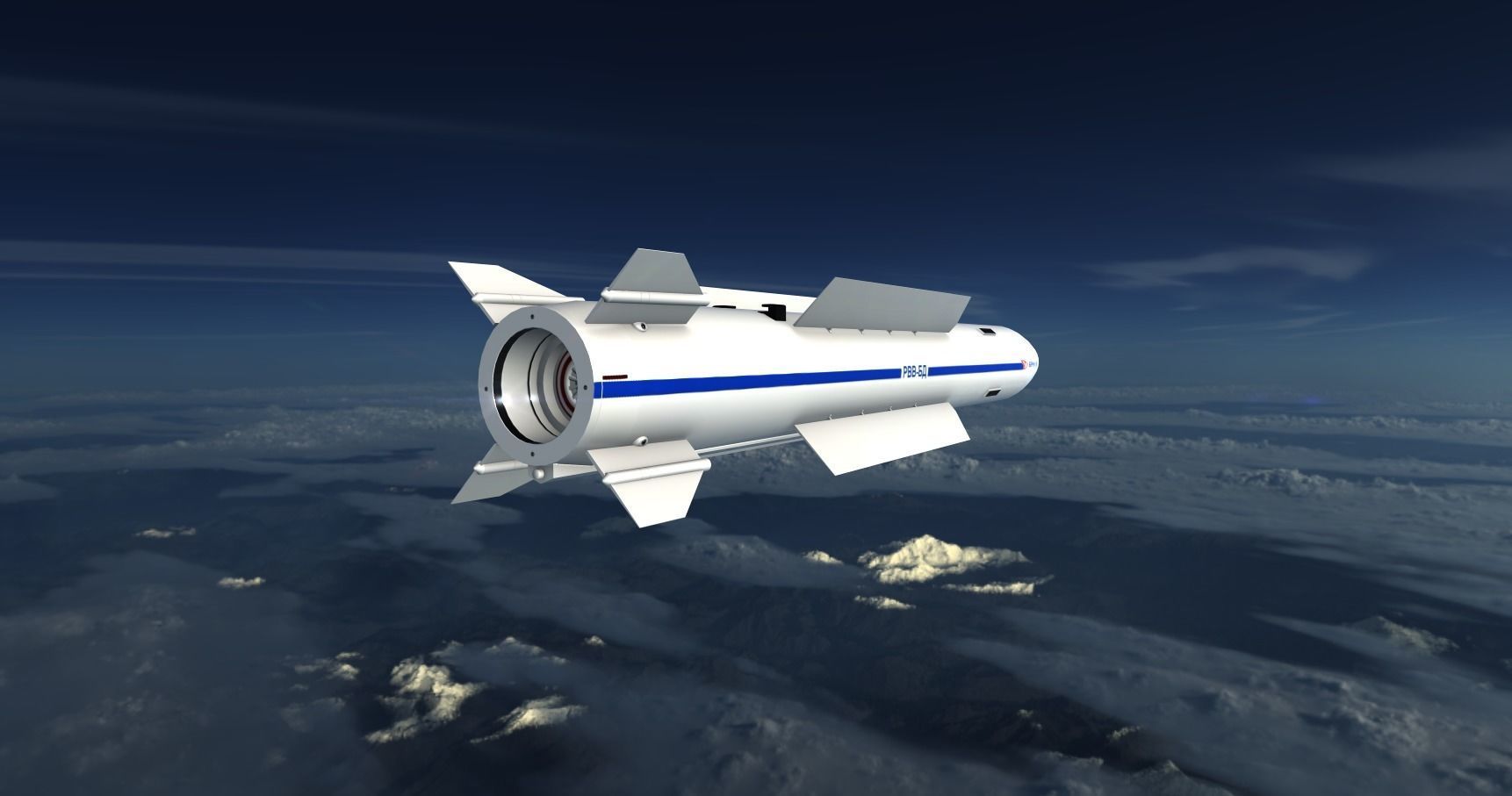 Vympel R37 Missile Low-poly 3D model_18