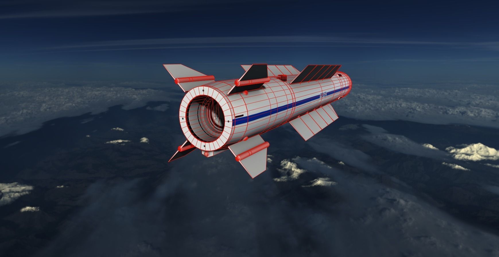 Vympel R37 Missile Low-poly 3D model_10