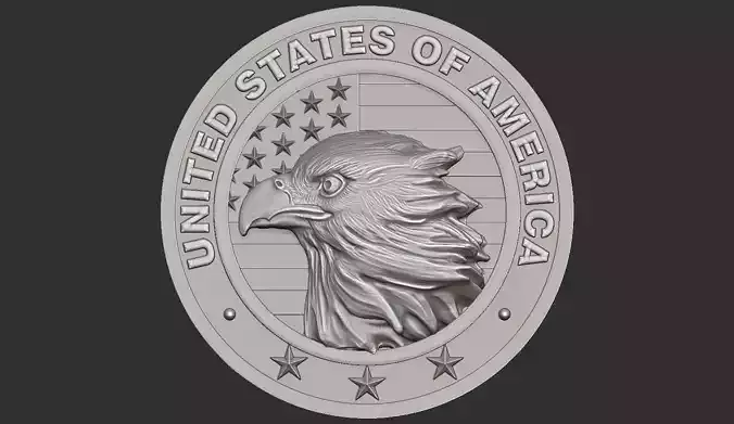 American Flag and Eagle Medal