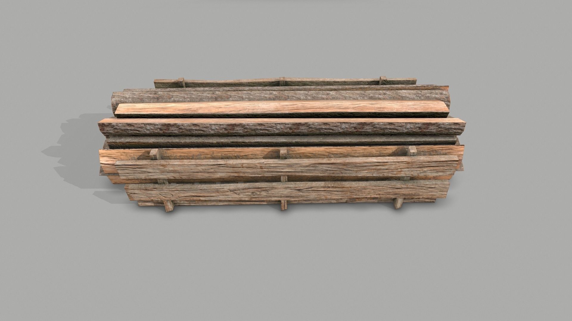 Wood logs B Low-poly 3D model_6