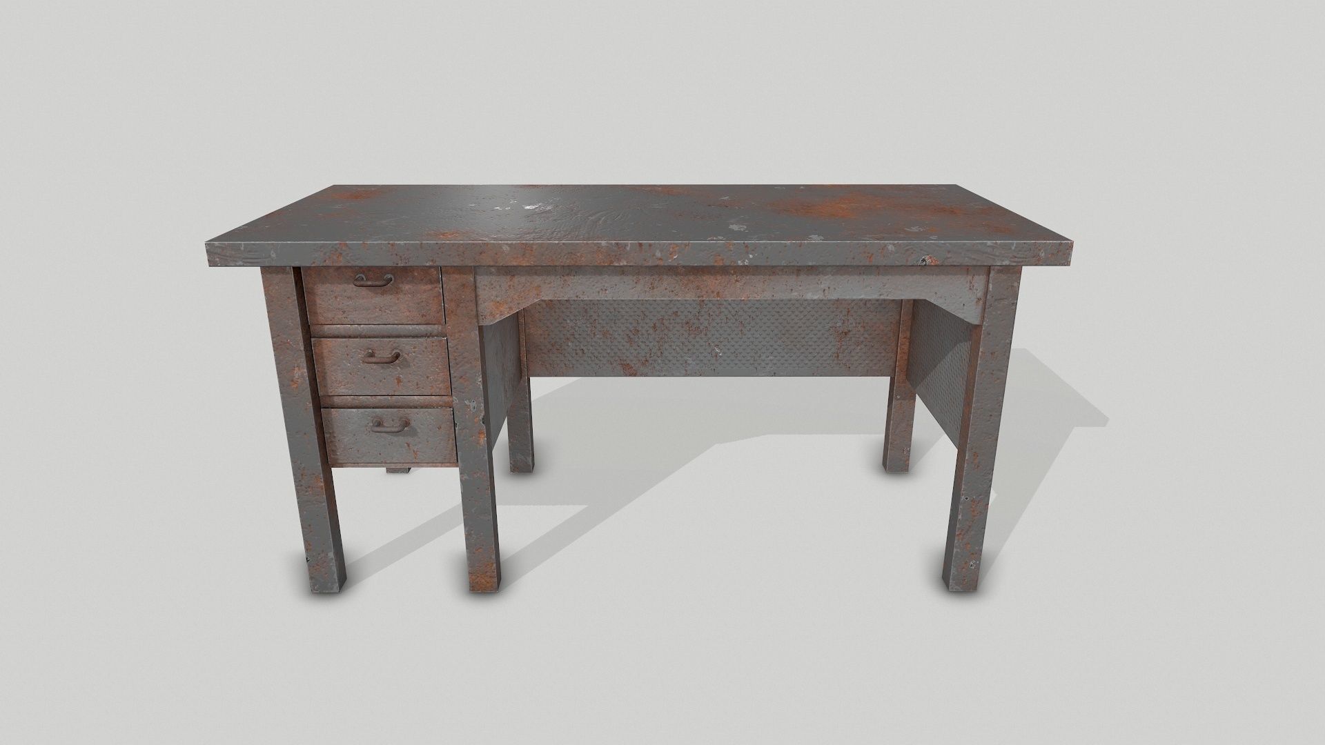 Old Office Desks Cabinets and Folders Low-poly 3D model_5