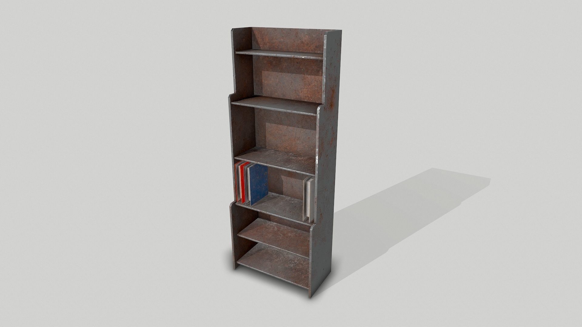 Old Office Desks Cabinets and Folders Low-poly 3D model_9