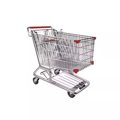 Shopping Trolley - Shopping Cart Low-poly 3D model