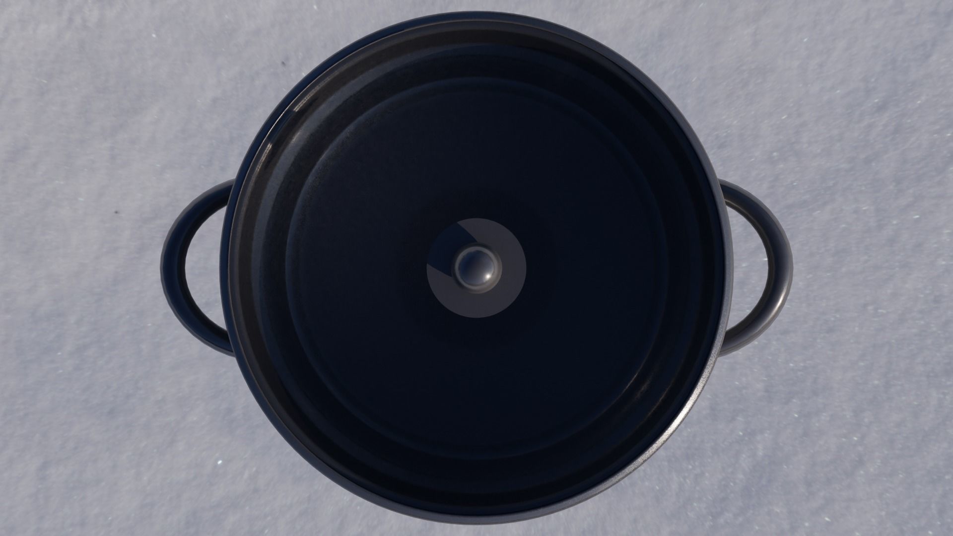 Saucepan pot in snow Free low-poly 3D model_3