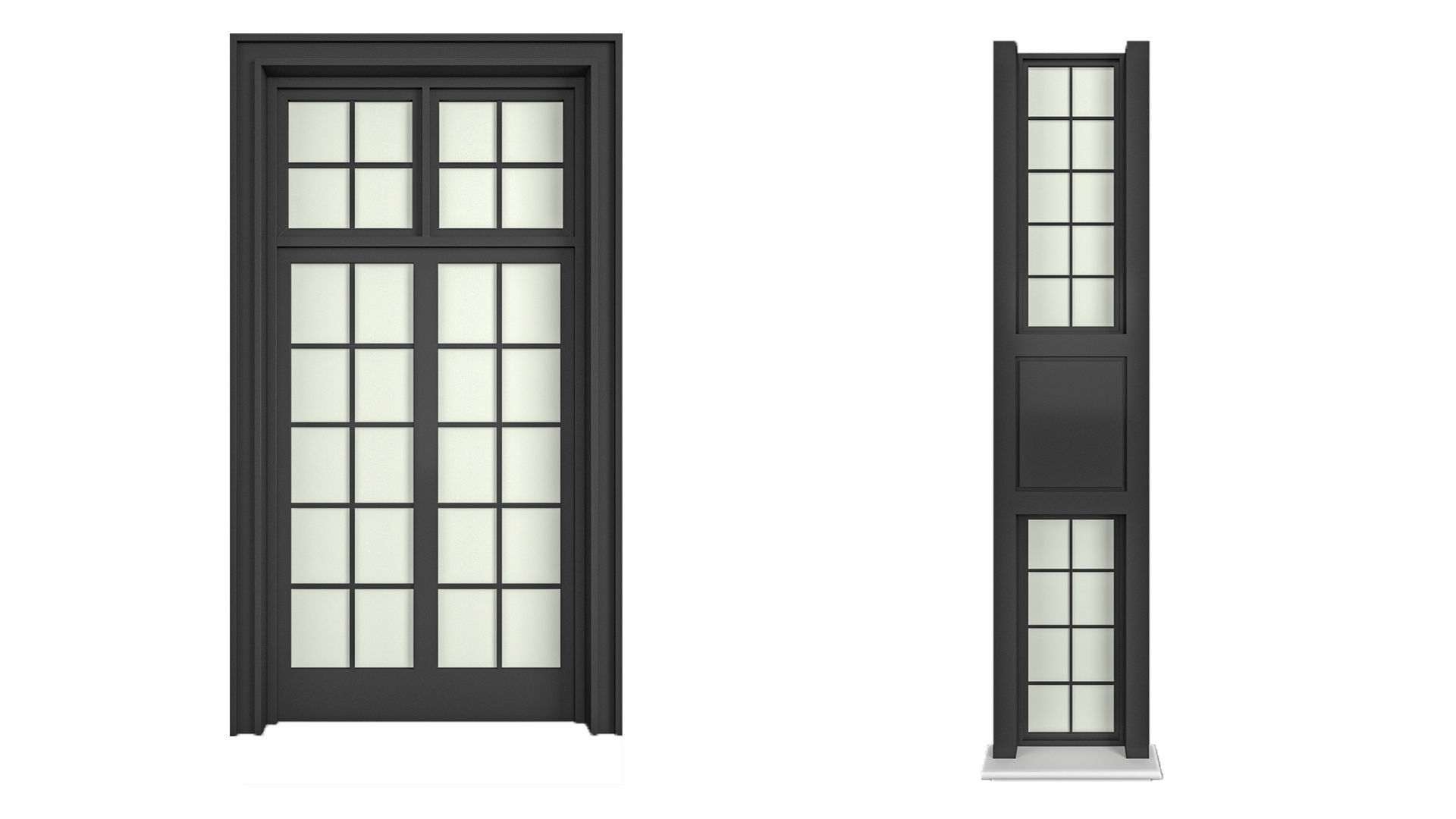 Classic Windows Set Low-poly 3D model_16