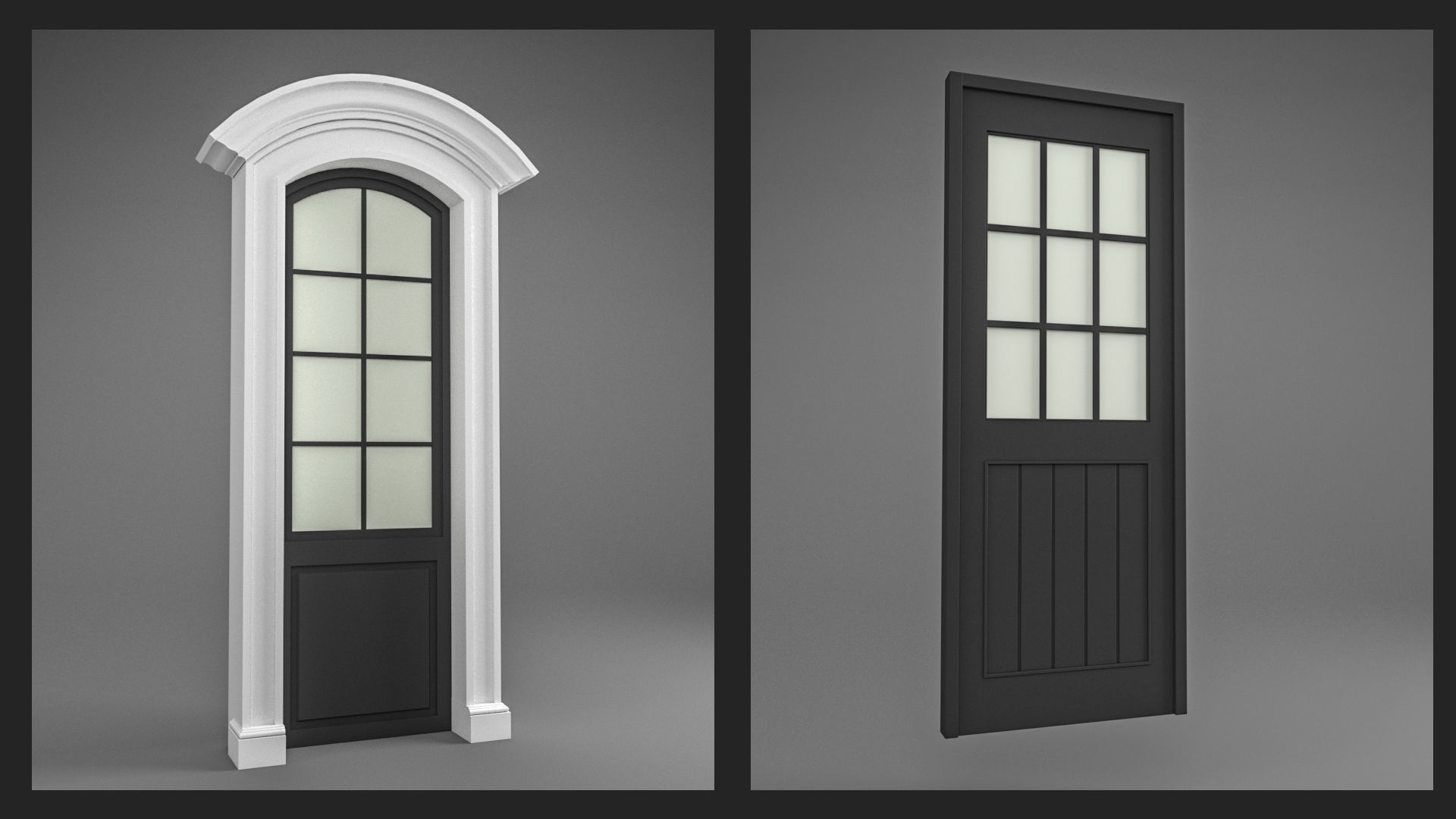 Classic Windows Set Low-poly 3D model_5