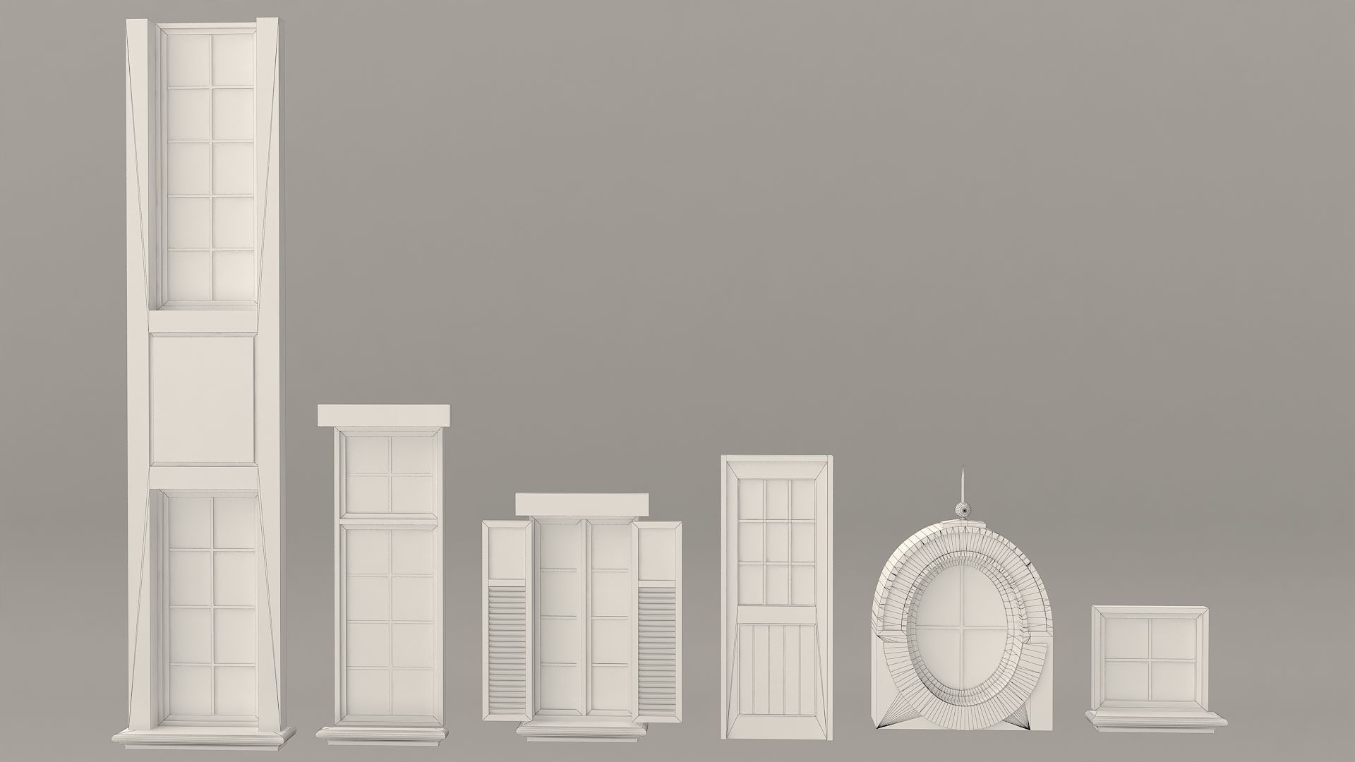 Classic Windows Set Low-poly 3D model_17