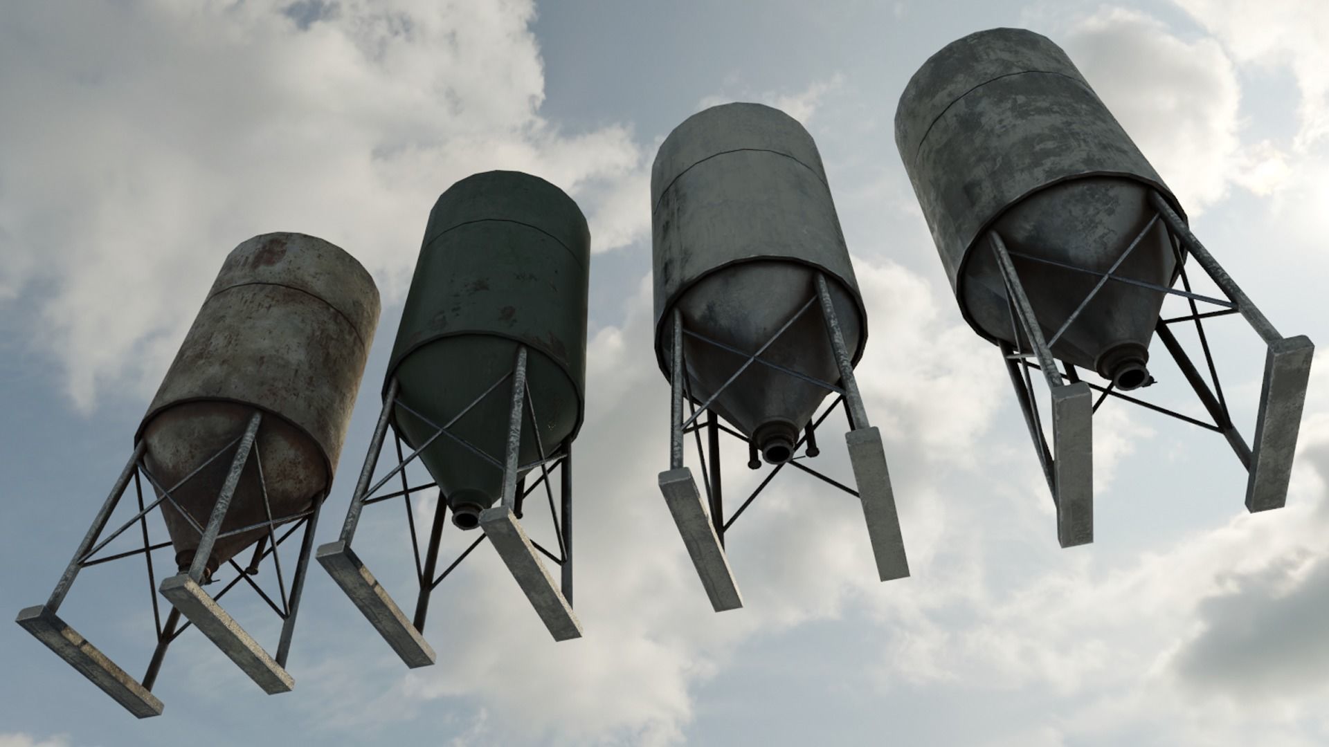 Farm Silo Low-poly 3D model_2
